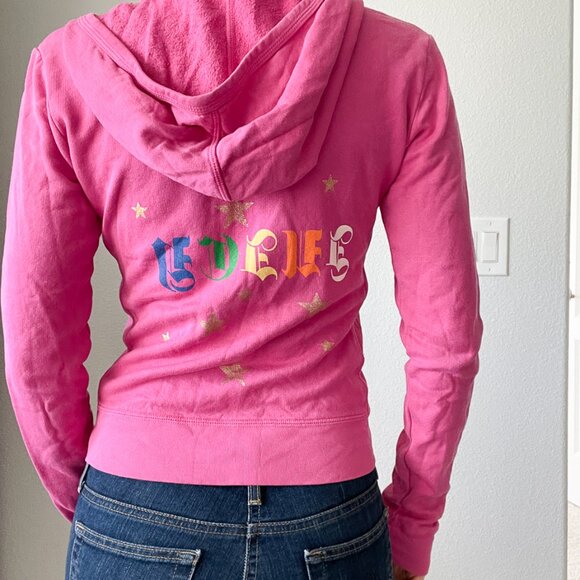 RARE Vintage Y2K Juicy Couture Pink Hooded Zip-Up Jacket + Matching Sweatpants - Picture 6 of 16